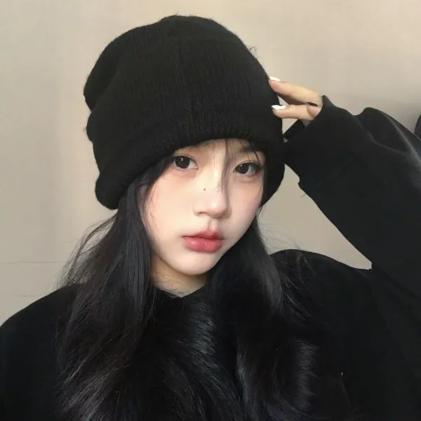 PRBLMS秋冬休闲帽子美式时尚针织帽子包头帽冬季冷帽简单堆堆帽