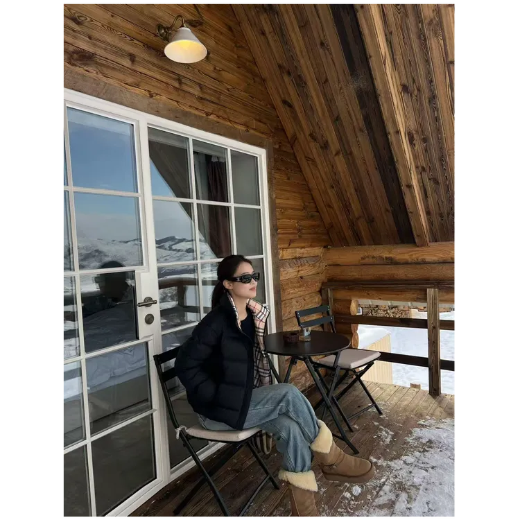 梓铭-6765~B家羽绒服～大牌范定制高端格纹90白鸭绒羽绒服外套女冬