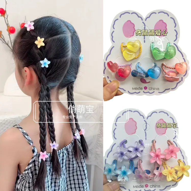 中国风甜美女艾莎发饰饰品可爱卡通头饰亮晶晶小花海星头绳宝宝