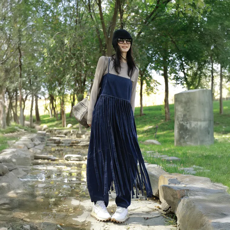 璇之恋·王璇【灵动流苏背心】（深蓝色/新款定制）·王璇原创设计