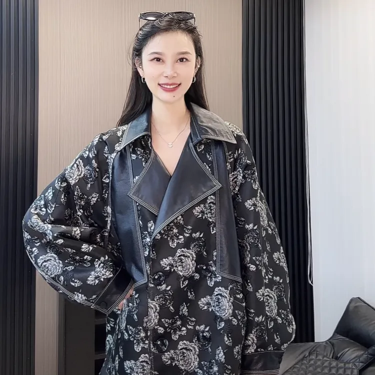  【欣欣严选】话题女王绵羊皮衣拼接撞色设计感显瘦气质百搭外套