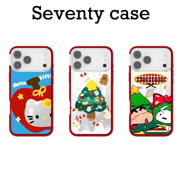 （包相机键）贝贝壳红边圣诞系列手机壳适用苹果iphone16/17promax