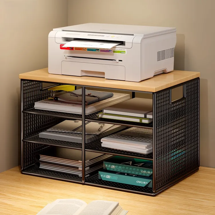 打印机置物架桌面收纳架桌上文件架办公桌架子工位神器桌上分层架