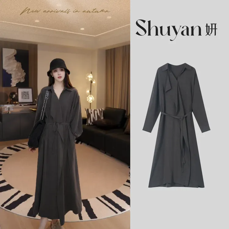 Shuyan妍【西装裙】重磅100莱赛尔厅政风连衣裙639381