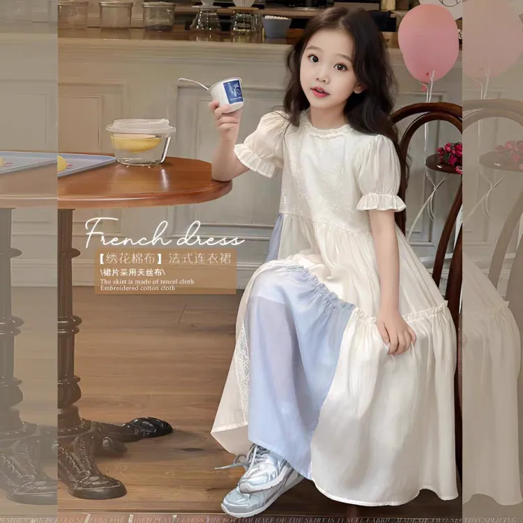 女童连衣裙夏装薄款2025新款洋气6-12岁潮款高级感女孩公主裙爆款