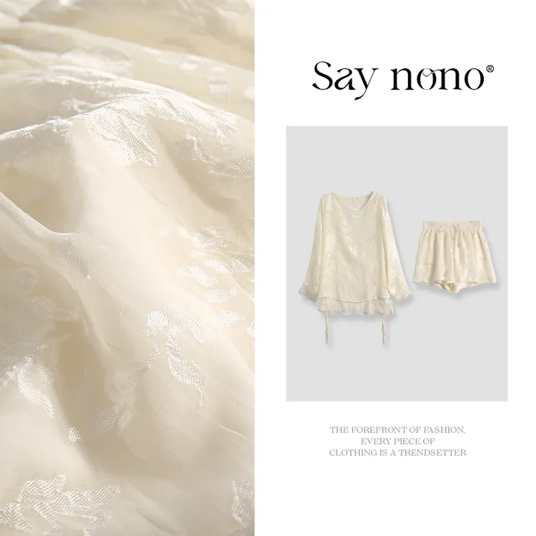 懒猫nono│Saynono 国风长袖上衣+短裤套装/ZC11007