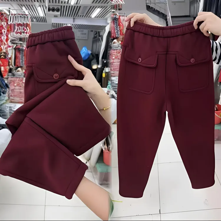 加绒加厚显瘦萝卜裤冬季新款高腰宽松洋气休闲裤潮流时尚哈伦裤