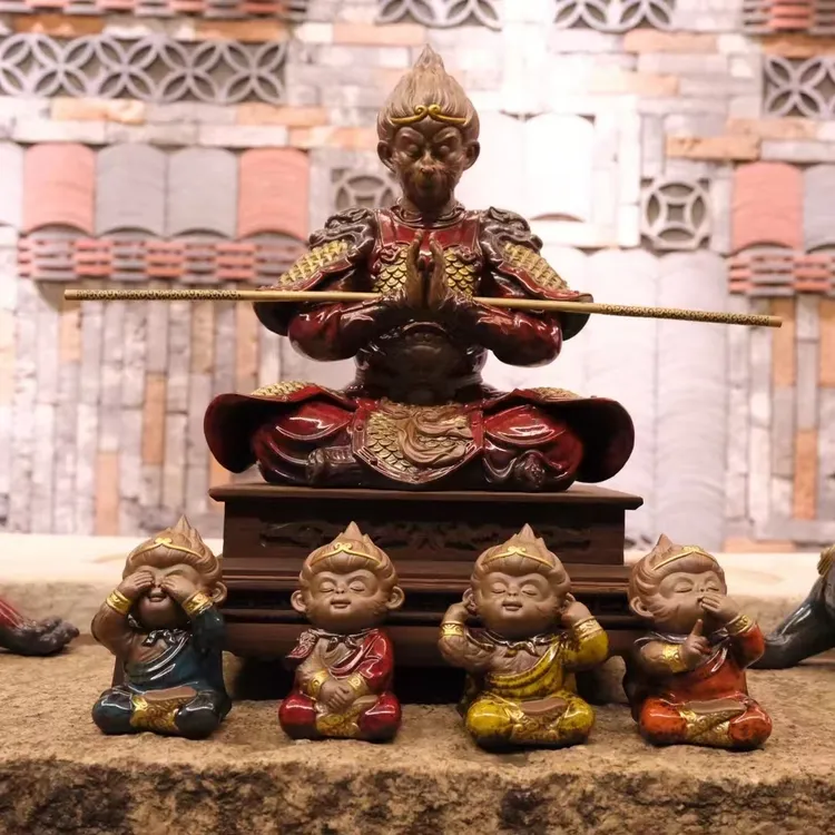 特级紫砂孙悟空家居办公室桌面招财摆件创意西游俏皮猴茶玩宠礼物