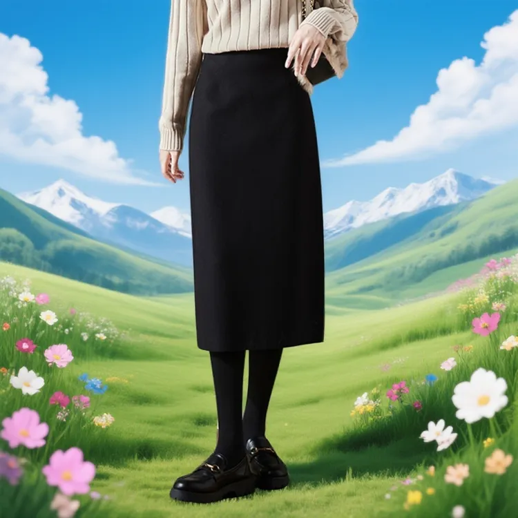 半身裙新款女包臀裙时尚冬季高腰打底直筒西装秋冬气质显瘦开叉款