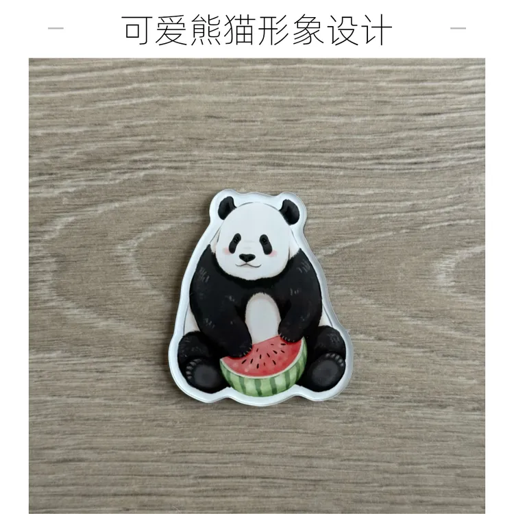 熊猫萌二花束西瓜亚克力冰箱贴