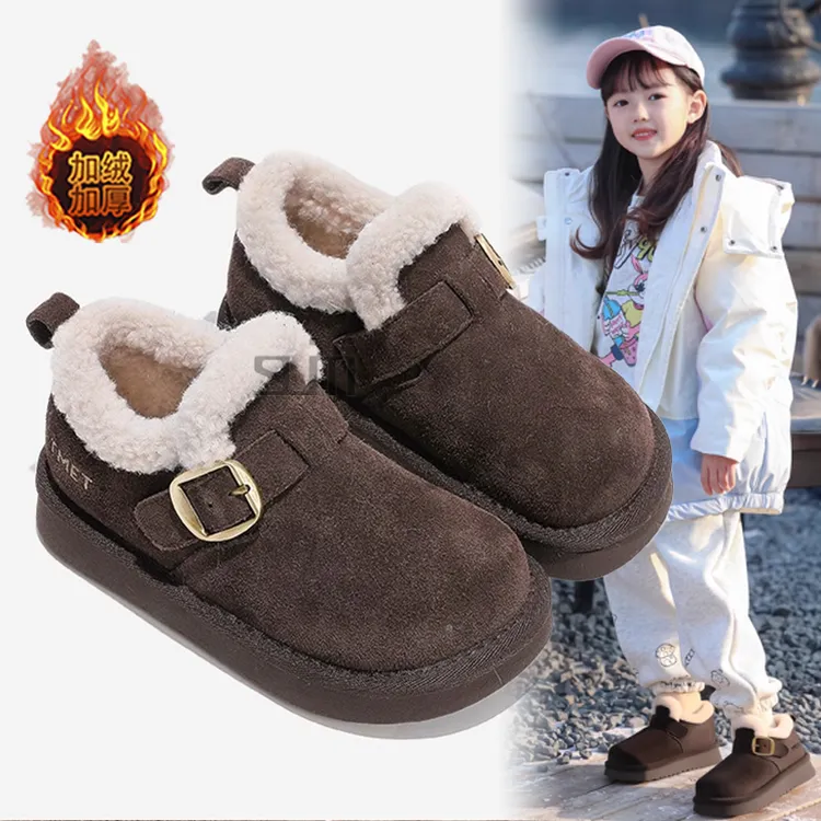 儿童雪地棉鞋2025新款冬季女童雪地靴女孩大棉鞋加绒加厚冬鞋防滑