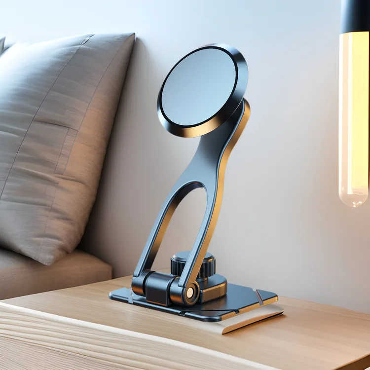 新款悬浮折叠金属手机支架 车内导航中控屏仪表台粘贴式磁吸支架