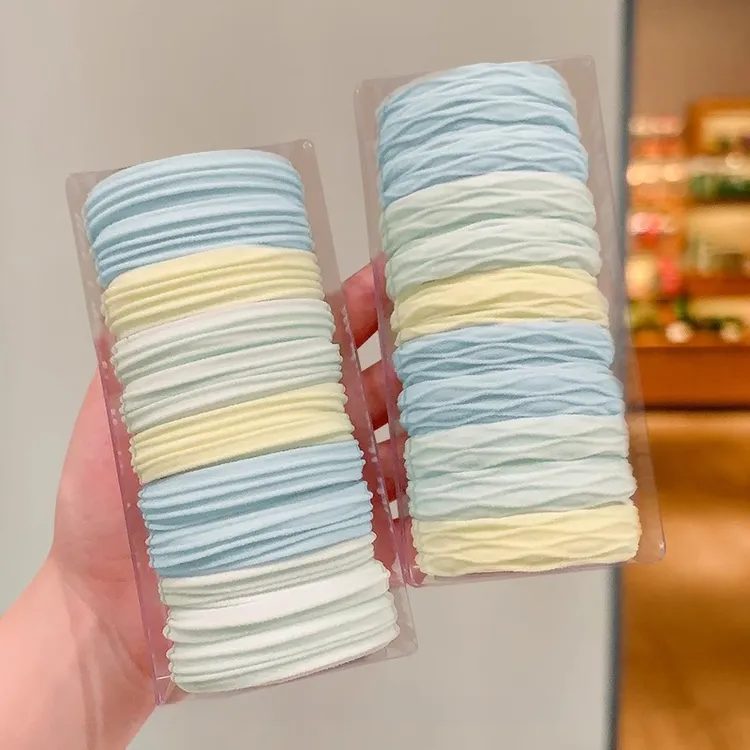 皮筋扎头绳海盐蓝发绳高弹力耐用不伤发儿童马尾发圈超柔可爱头饰