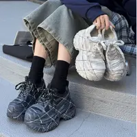 增高9CM 新款系带老爹鞋厚底内增高小个子女鞋9408-1