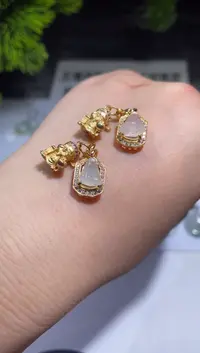 翡翠银S925镀金镶嵌吊坠(不含链)00057027-多样性发货发其一