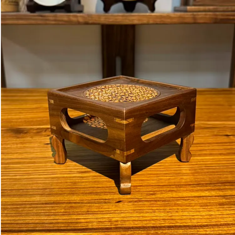 龙福木艺 北美黑胡桃木 高脚温茶炉 13*13*10cm 245