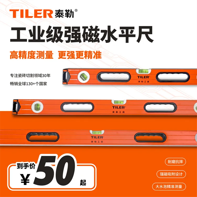 泰勒高精度水平尺靠尺水平仪测量尺小型坡度仪尺平衡平水尺带强磁
