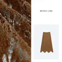 LINN【绒感】秋季上新绒感提花蕾丝半身裙X2BQ420