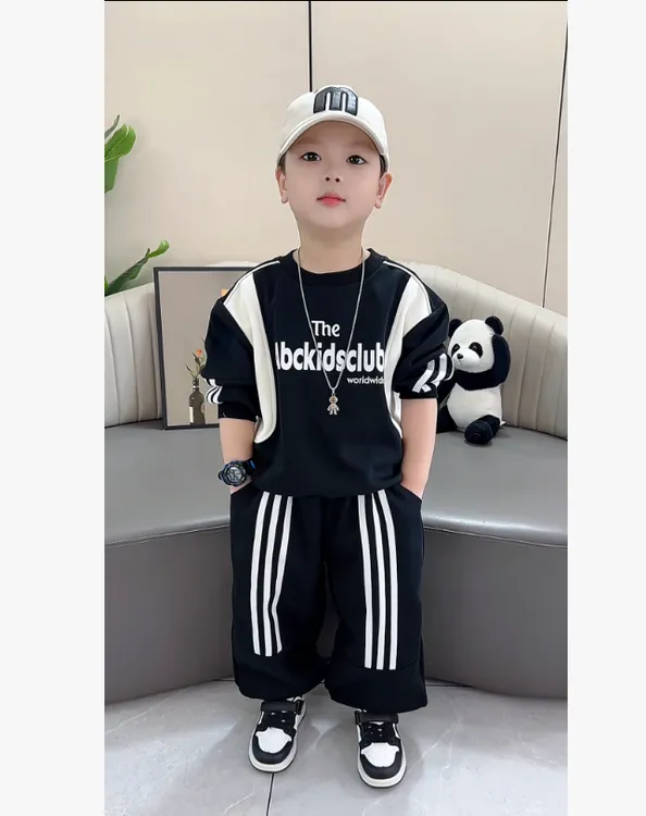 高品质儿童套装男宝宝春秋套装时尚休闲卫衣长裤两件套