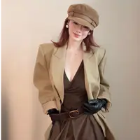 THREE GOOOD/三吉【有竹专属】邂逅墨色侧边开衩翻页设计西装外套 