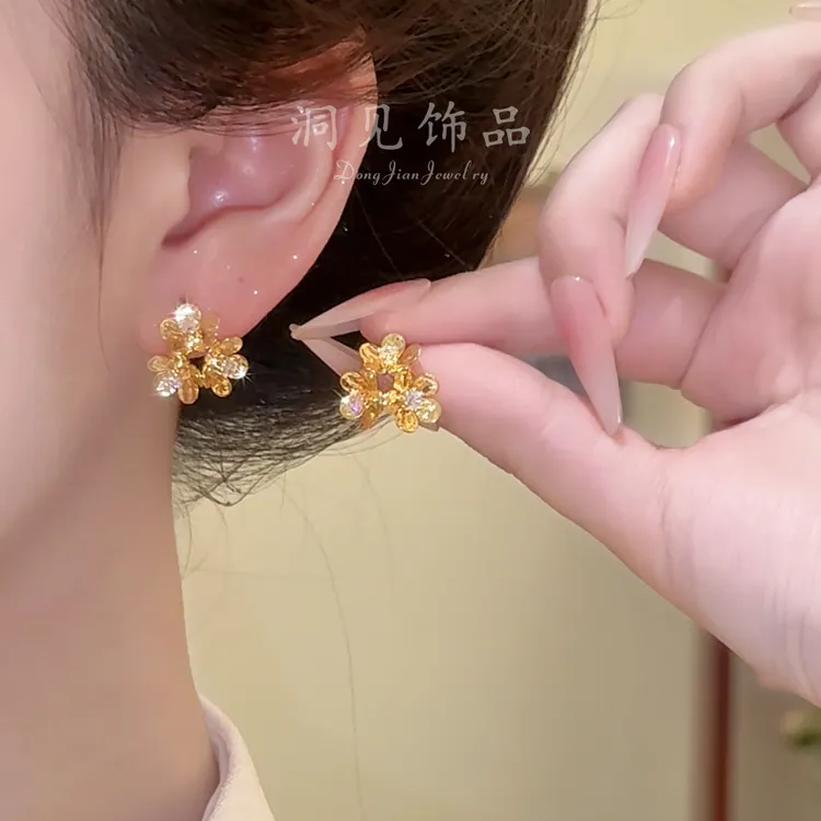 【桂香月影】耳饰金色设计感轻奢简约精致气质ES487