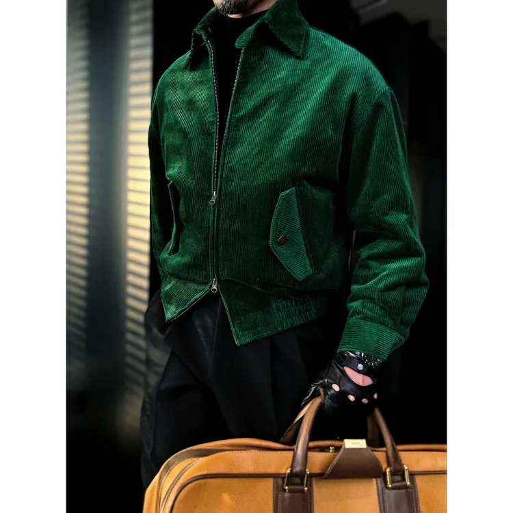【灯芯绒棉服】高品质设计感男士时尚百搭潮流简约翻领棉夹克外套