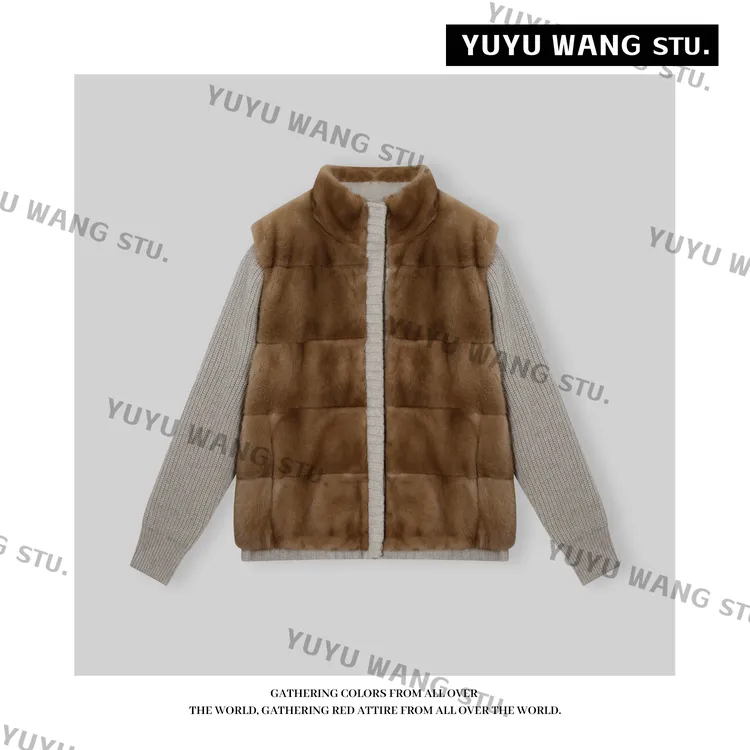YUYU WANG【帕斯条浅咖】皮草外套RB2SDRG2590