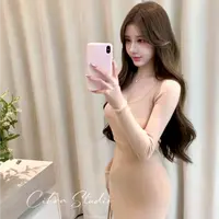 Cihra 【韩女甜心】秋冬韩版方领百搭针织修身蕾丝收腰显瘦连衣裙女