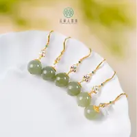 石惑珠宝+和田玉圆珠约12mm耳坠%多样性发一