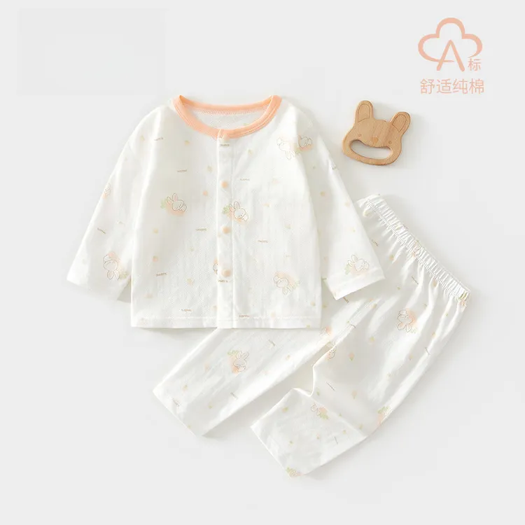 宝宝早秋外出服纯棉薄款婴儿家居服套装宝宝睡衣春夏季长袖空调服