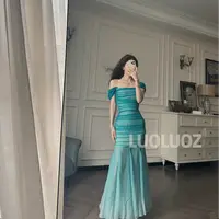 【现货】LUOLUOZ【普罗花漾】气质绝美女神范下摆设计长款连衣裙JF785