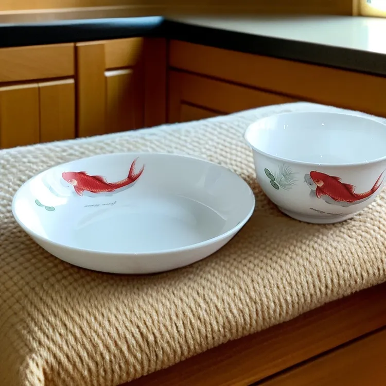 陶瓷盘子复古创意欧式彩圆形简约饺子托盘沥水家用骨瓷盘手工