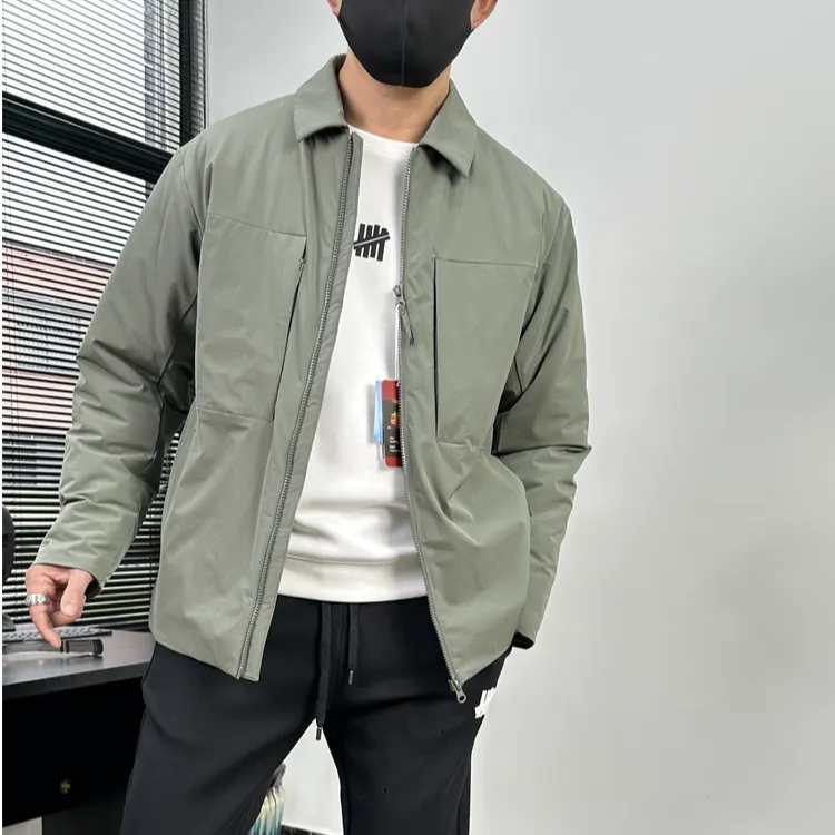 男款高街棉服户外休闲轻棉外套翻领超轻透气百搭舒适