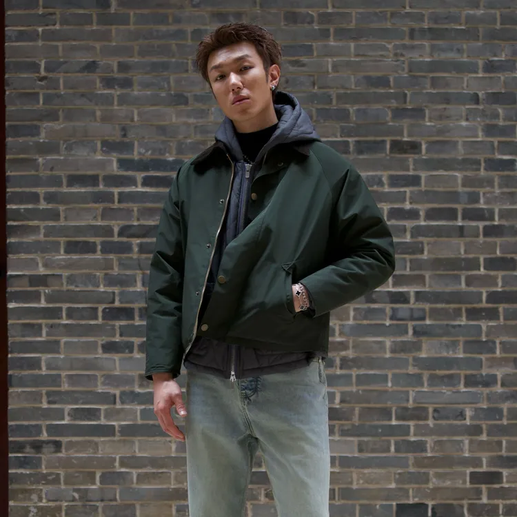 【AOOZ】猎装常规款无蜡短款夹克 防泼水机能英式复古夹克
