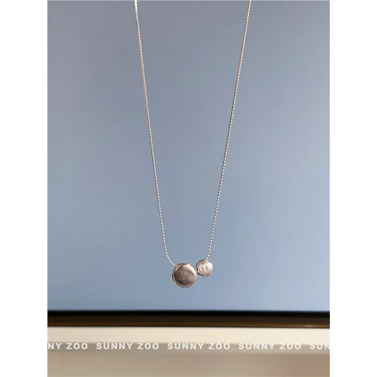 铜合金项链 韩系小球拉丝时尚简约冷淡风项链日常百搭chic高级感