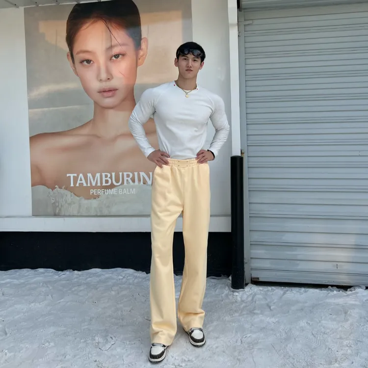 AOBOYUAN 马拉家500g重磅秋冬直筒休闲长裤抽绳纯色百搭阔腿卫裤