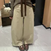 【百搭阔腿】秋冬休闲长裤弯刀裤显瘦韩版宽松卡其色复古