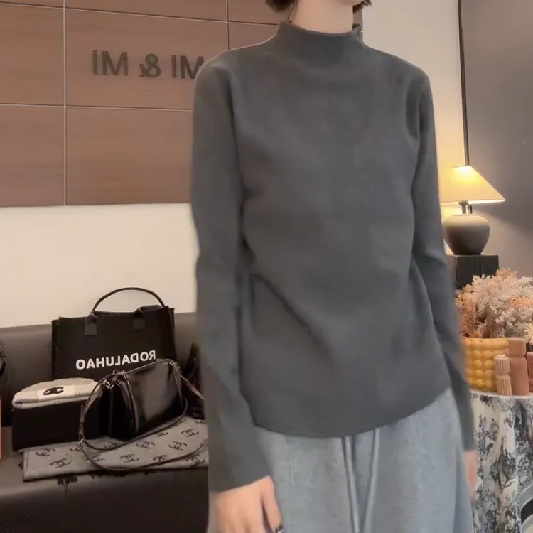 新款休闲立领百搭打底针织衫LK2509093