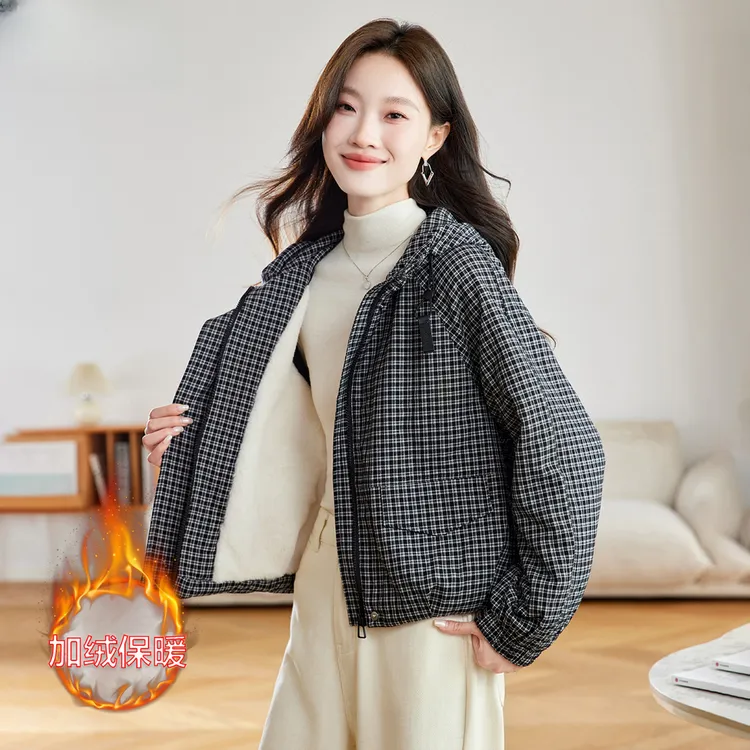 加绒加厚派克棉服女短款2025秋冬新款时尚洋气小个子休闲棉衣外套