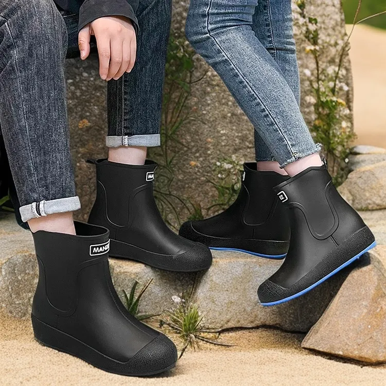 吉露莱雨鞋男女时尚厚底四季通用水鞋厨房胶鞋防水防滑耐磨短筒