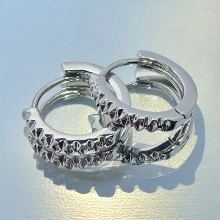 铜合金耳饰 时尚碎冰冰镀18K金简约耳环首饰女生百搭小众个性饰品