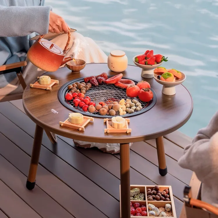 原始人相聚围炉煮茶烤火炉套装器具全套桌子室内烧烤炉子家用新款