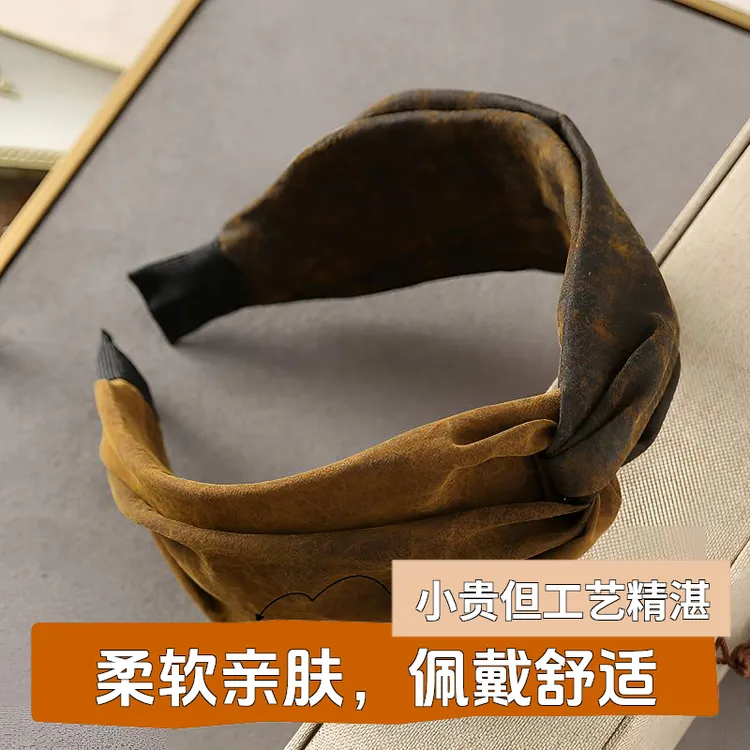 真丝香云纱发箍头饰宽发箍优雅百搭桑蚕丝头箍纯手工经典法式复古