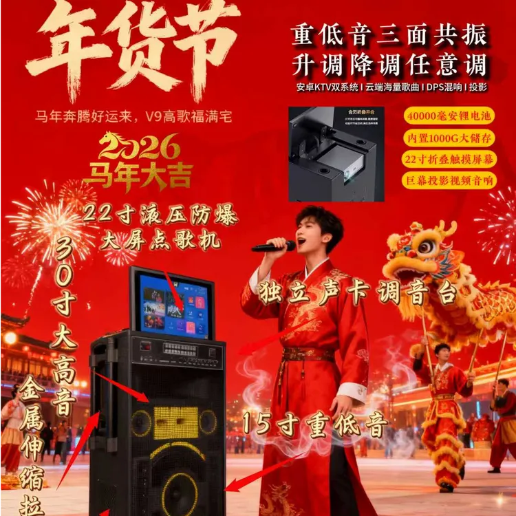 Chigo/志高投影影K一体机30寸高音区广场舞音箱室内KTV家庭影院商品图