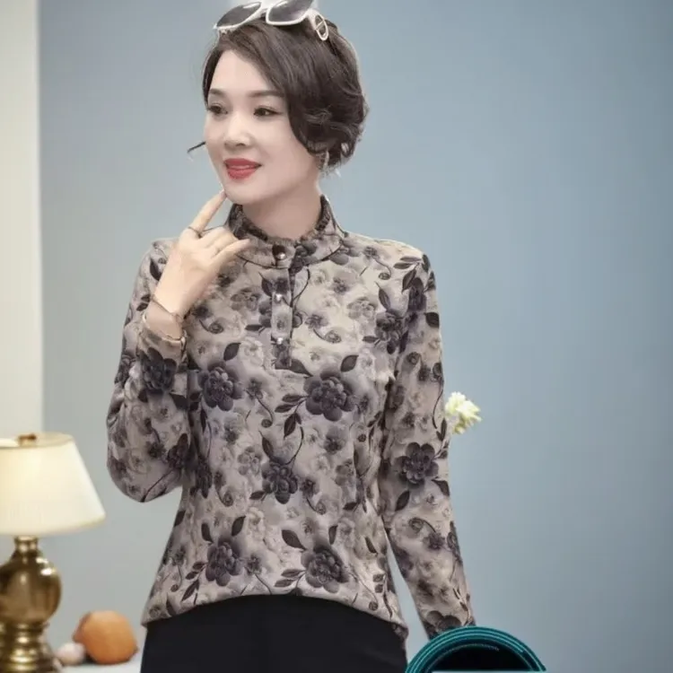 半高领常规款时尚中老年女装显瘦女士秋冬新款妈妈装加绒加厚保暖