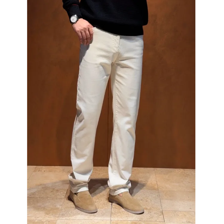 【经典暖牛】25新款  L*P 新疆长绒棉竹节纹内里抓绒弹力修身牛仔裤