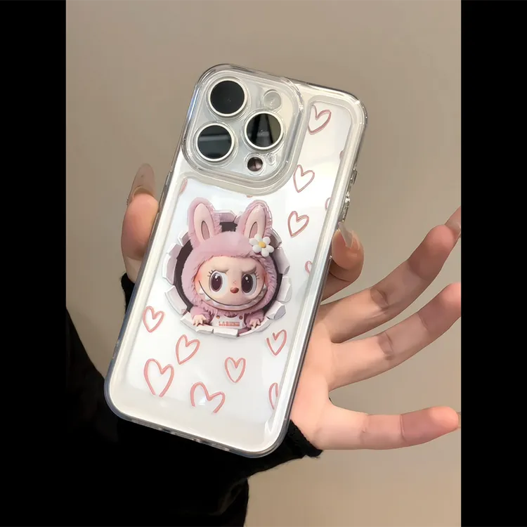 太空壳卡通粉嫩小萌物适用于iPhone16promax苹果手机壳15pro/14p