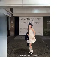 Ranwear si服 法式vintage甜心叠穿吊带灯芯绒连衣裙百搭显瘦短款