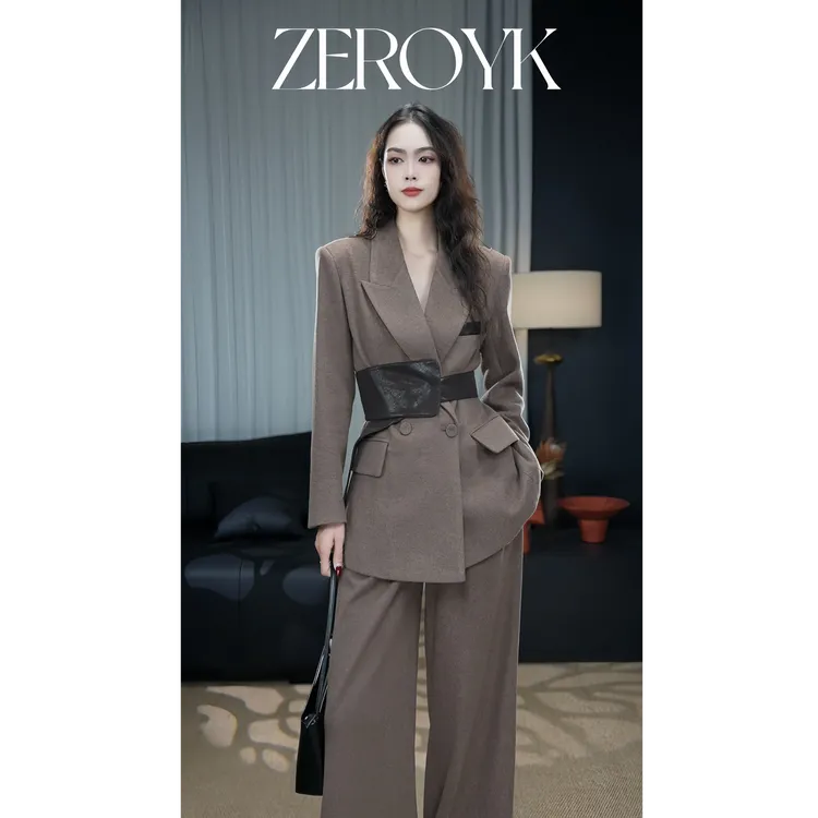 ZEROYK秋冬新款2025时尚穿搭松弛气质慵懒感时尚休闲长袖外套套装