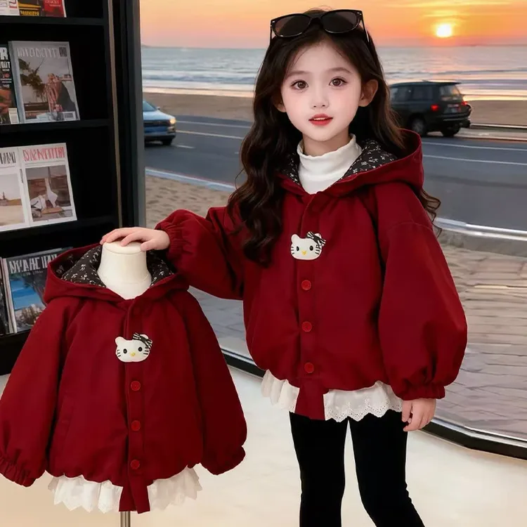 【现货】女童装秋冬装外套2025韩版秋季儿童小女孩洋气加厚外套上衣